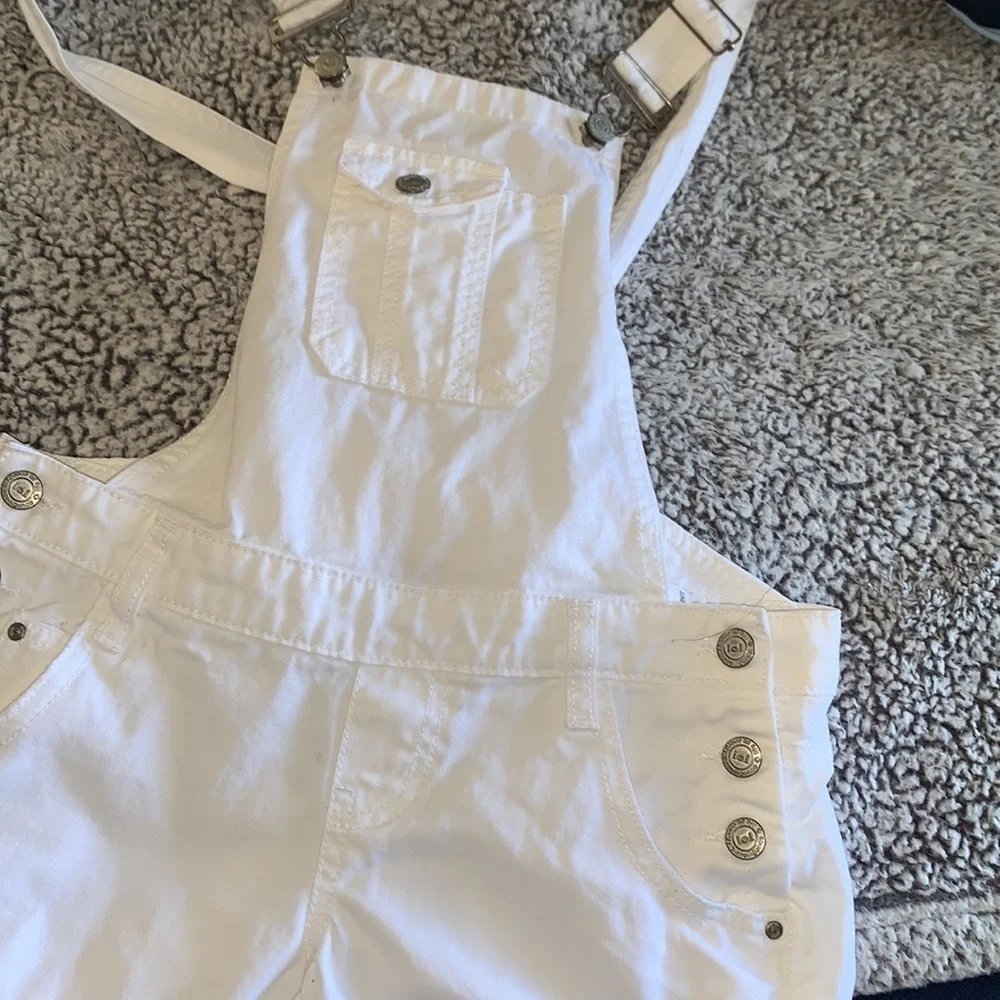 Vintage lei overall shorts white women’s XS new without tags - Picture 9 of 9